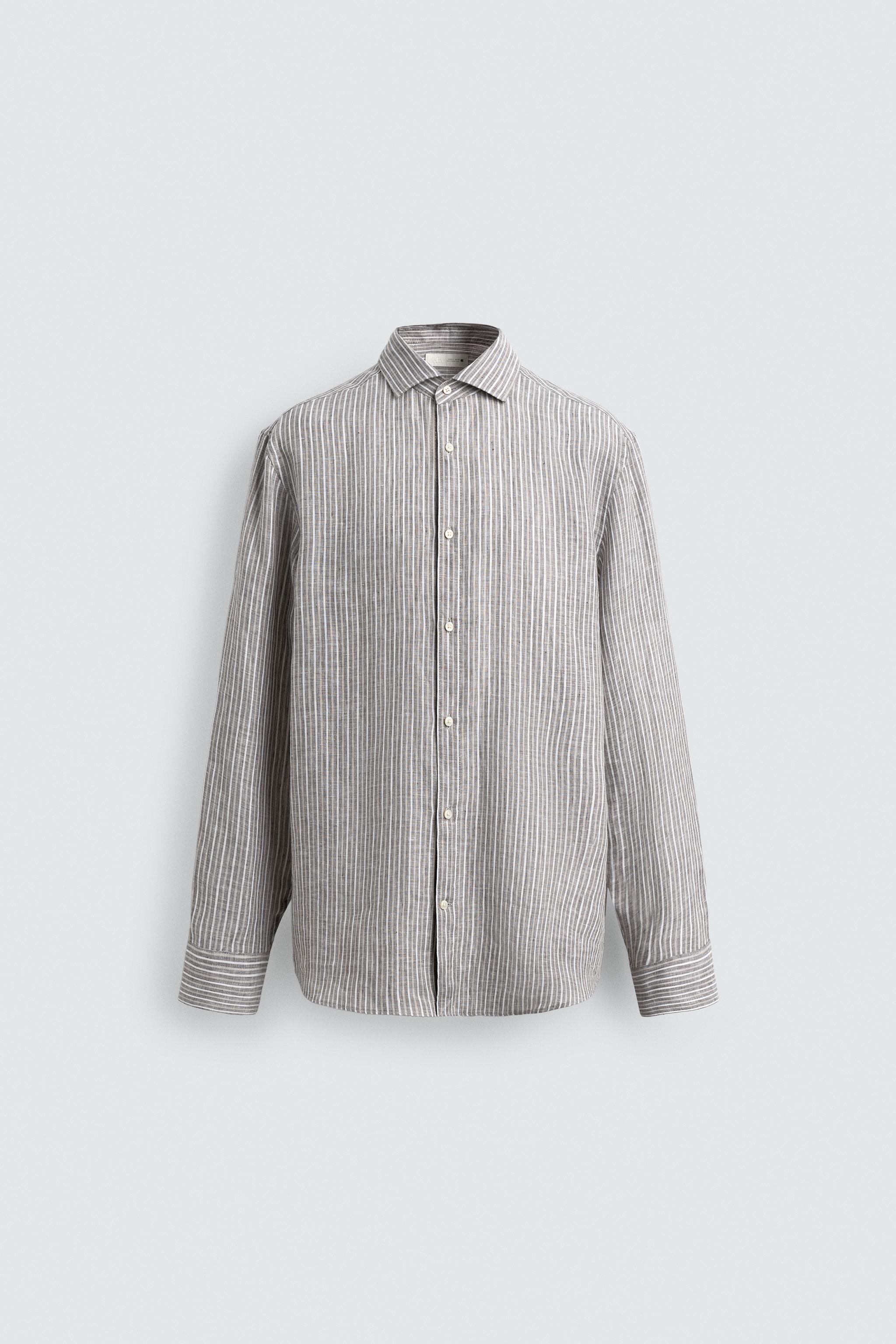 100% LINEN STRIPED SHIRT